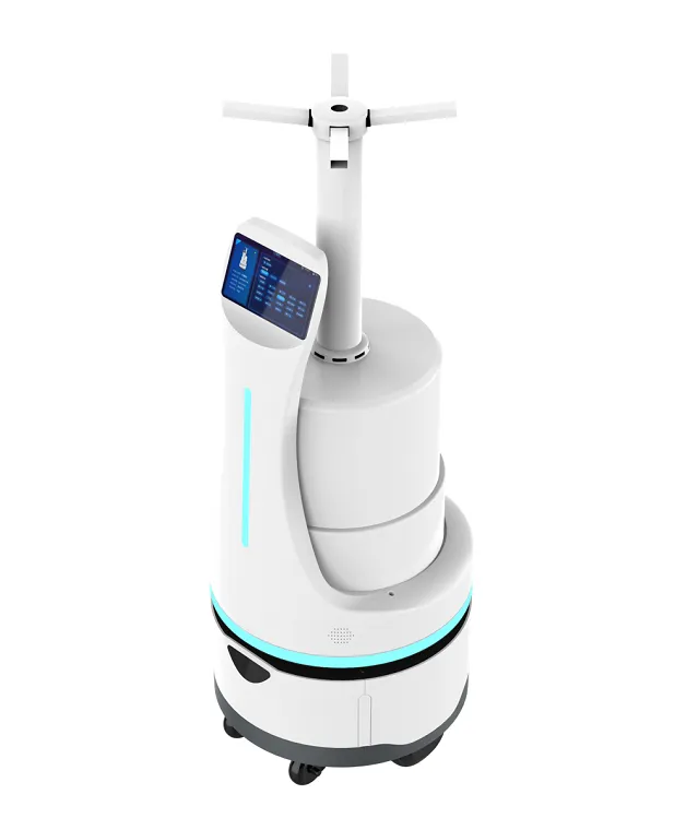 Reeman nadogradnja izgleda robota za dezinfekciju raspršivača sa kružnim šasijom